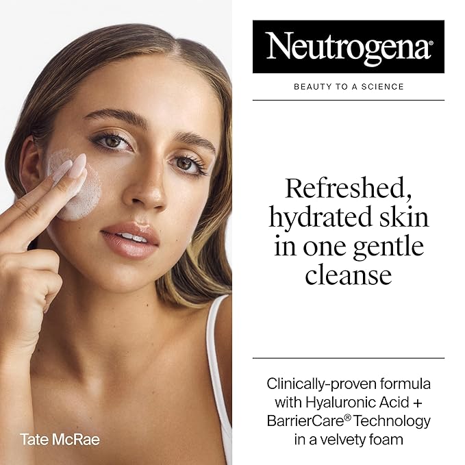 Neutrogena Hydro Boost Face Wash, Hydrating Facial Cleanser with Hyaluronic Acid, Daily Foaming Face Wash & Makeup Remover, Hypoallergenic, Alcohol- & Paraben-Free Gel Cleanser, 12 fl. oz