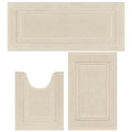 SHACOS Light Beige Bathroom Rugs Sets 3 Piece Bath Mat U Shaped Toilet Rug