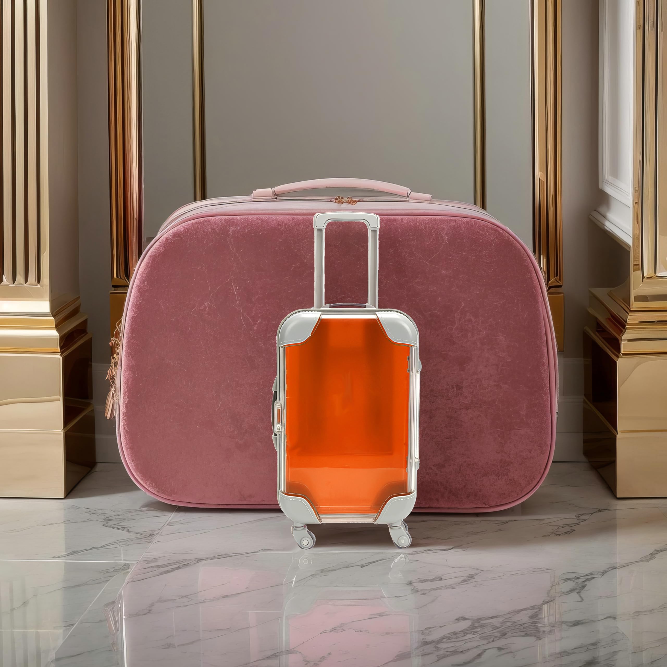 Kiyza False Eyelash Storage Box, Portable Travel Organizer Mini Luggage False Eyelash Tray Makeup Tool (ORANGE)