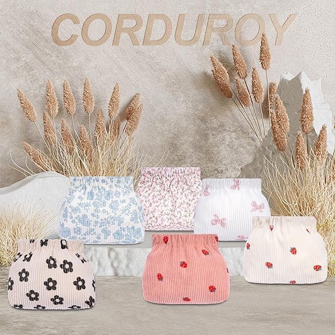 honitty Mini Makeup Pouch,Corduroy Elastic Wallet Storage for Women,Cute Small Lipstick Bag for Purse