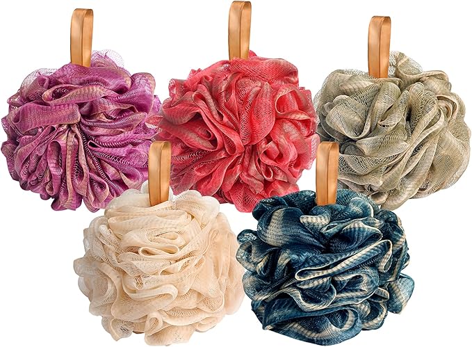 Fishent Shower Sponge Shower Loofah, Body Wash Loofah Sponge Body Scrubber, 3 Pack 60g Large Size Lofas for Shower, Cleaning Loofahs Sponge Body Sponges for All Skin Types