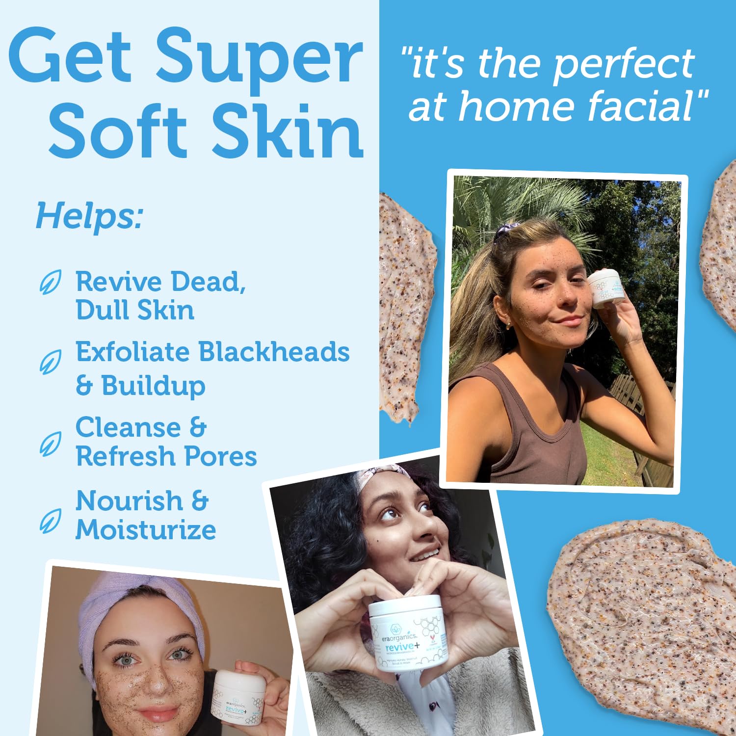 Manuka Honey Exfoliating Facial Scrub - Microdermabrasion Face Exfoliant