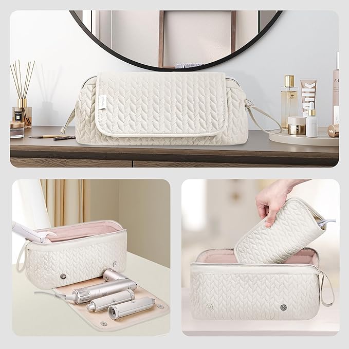 KarSyon Hair Tools Travel Bag with Hot Tool Mat 2 in 1 Organizer Bags