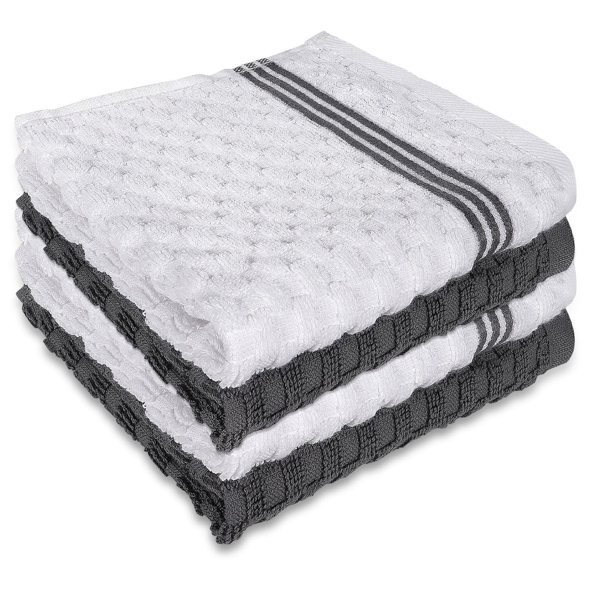 INFICRIME Washcloths Set, 24-Pack Cotton Wash Cloths, 12x12 Inch, White