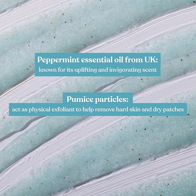 The Body Shop Peppermint Invigorating Foot Scrub | Cooling Exfoliator for Dry Cracked Feet | Vegan, 100 ml / 3.3 oz