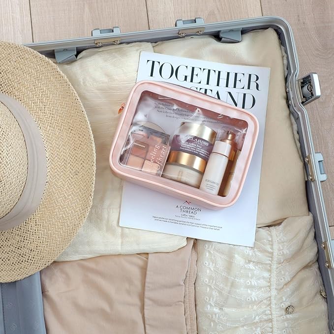 PACKISM Clear Makeup Bag - 1 Medium for Carry-on 1 Large Checked Luggage