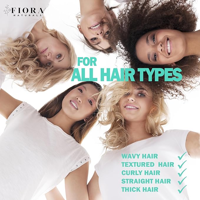 Fiora Naturals Hair Brush Set - Detangler, Round Brush, and Comb for Women - Brushes for All Hair Types including Natural, Fine & Curly - Ideal for Detangling and Blow Drying