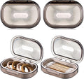 Kigley 4 Pcs Hair Tie Container Small Portable Travel Cotton Swab Holder Flosser Dispenser with Lid Plastic Box Beads Storage Containers for Small Items, 3.94 x 2.76 Inch (Gray)