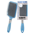 Conair Velvet Touch Paddle Cushion hair brush - Detangling hairbrush - curly or straight styles - men or women - detangler - features soft touch handle - Sky Blue