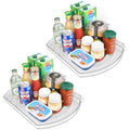 FIRJOY Lazy Susan Turntable for Refrigerator, Square Turntable Organizer for Fridge Cabinet, Pantry, Countertop | 16.5" x 11.1" (Rectangle 2 Pack - Clear)