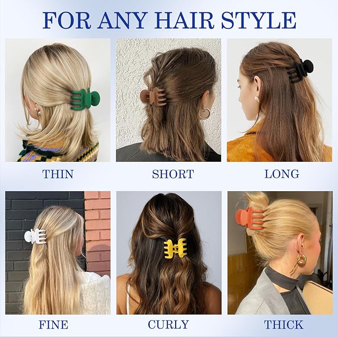 Sisiaipu 12Pcs Hair Clips for Women 1.8 Inch Small Claw Clips for Thin Hair Medium Hair Claw Clips for Thick Hair Accessories for Women Girls (Dopamine)