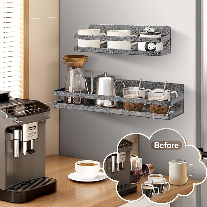 Uten Magnetic Spice Rack for Refrigerator 2 Pack, Strong Fridge Organizer