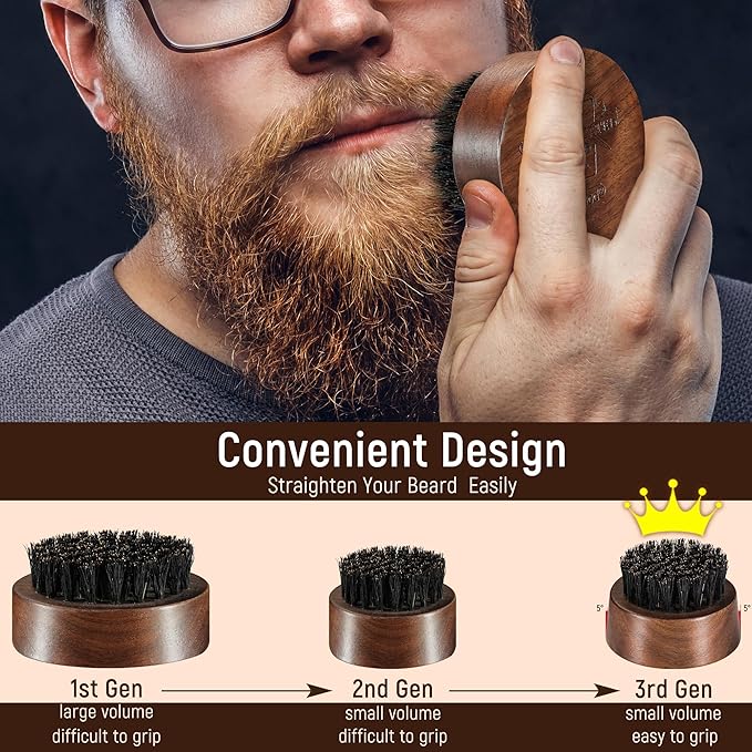 BFWood Beard Brush for Men, Natural Boar Bristles Beard Brush