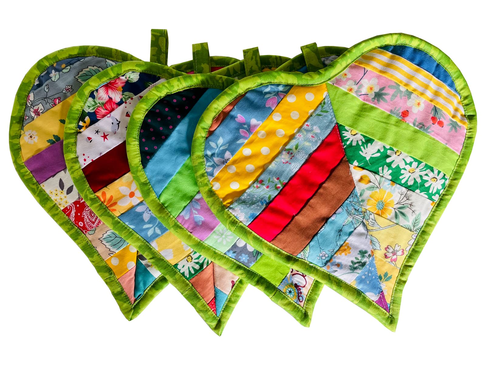 Pot Holders for Kitchen Hot Pads 100% Cotton for BBQ/Cooking/Baking/Grilling/Microwave/Barbecue (Loves, 4PCS Loves)