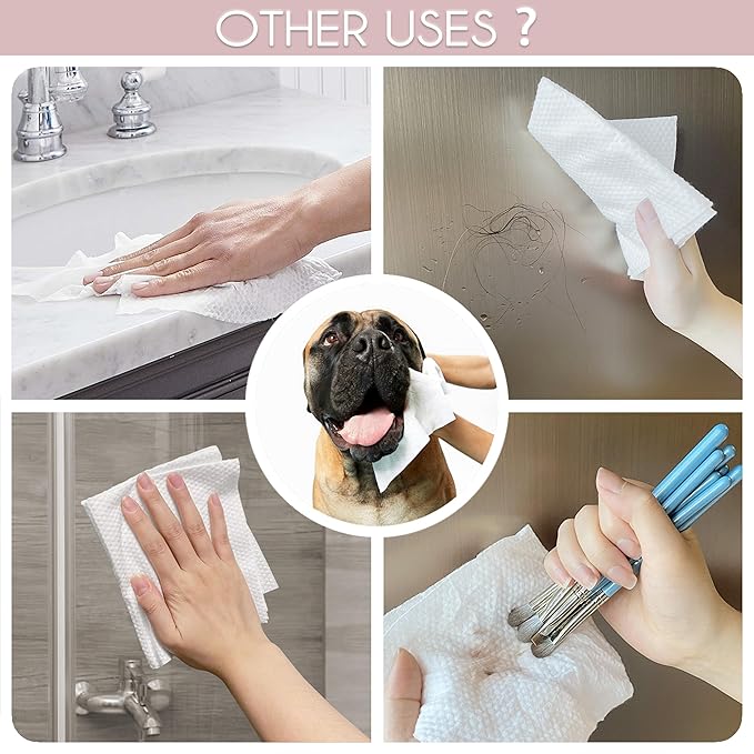 WOWOTEX 100% Cotton Disposable Face Towel 100 Count 10x12 Inch | Biodegradable Thick Soft One Time Use Dry Wipes for Sensitive Skin, Facial Cleaning, Makeup Removal