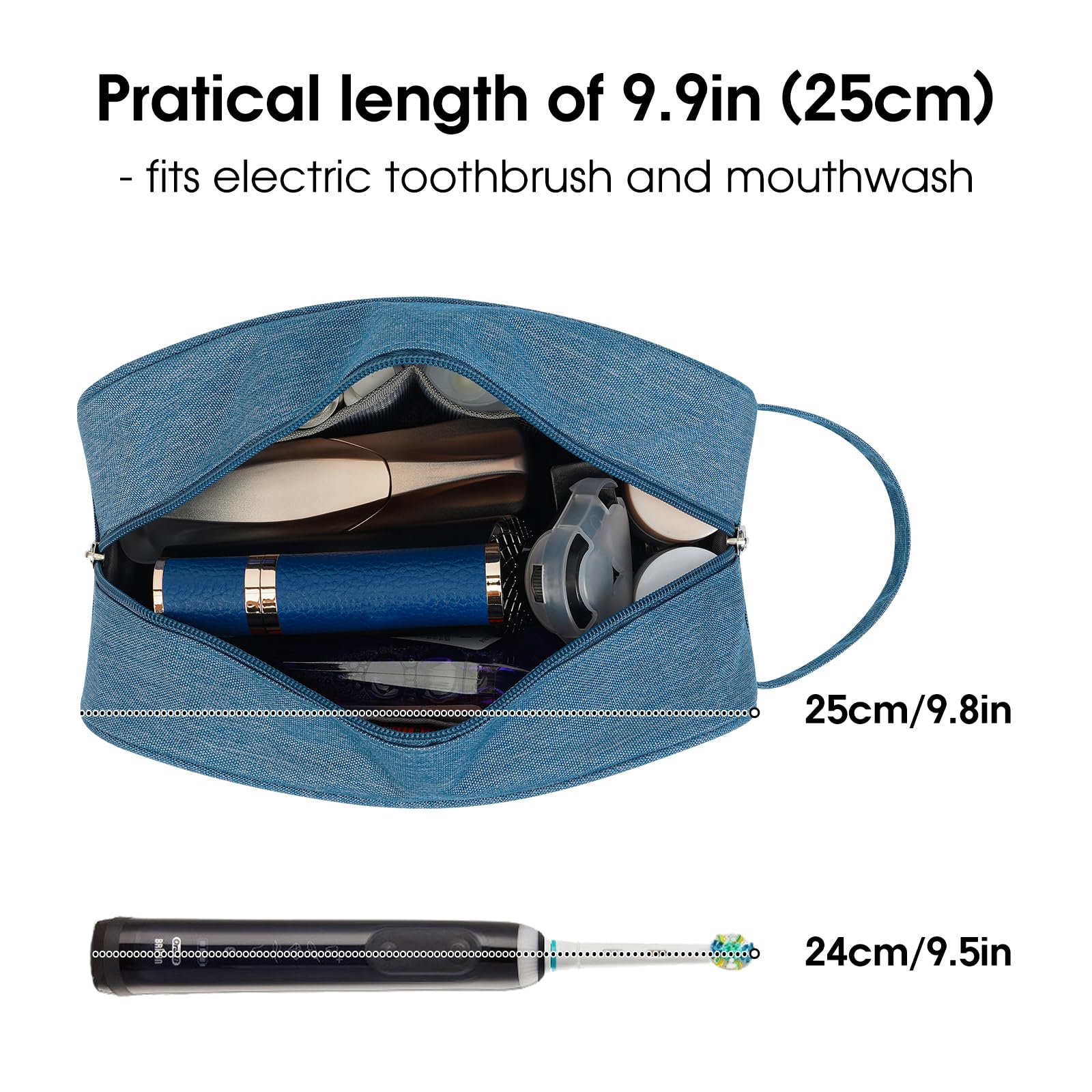 Narwey Travel Toiletry Bag for Women Traveling Dopp Kit Men Travel Bag for Toiletries Cosmetic Bag Makeup Bag Medicine Bag for Traveling (Navy Blue)