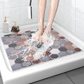 Shower Mat Bathtub Mat Non-Slip, 32x32 Inch, Soft Comfort Bath Mat with Drainage Holes, PVC Loofah Massage Bathmat for Shower, Tub, Bathroom, Wet Areas, Quick Drying