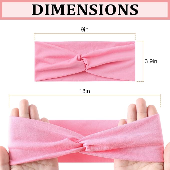 Stretchy Wide Headbands for Women - 12 Pcs Non Slip, Absorbed Sport Headband Soft Twist Knotted Headbands for Daily Life Yoga Workout (12 Color2)