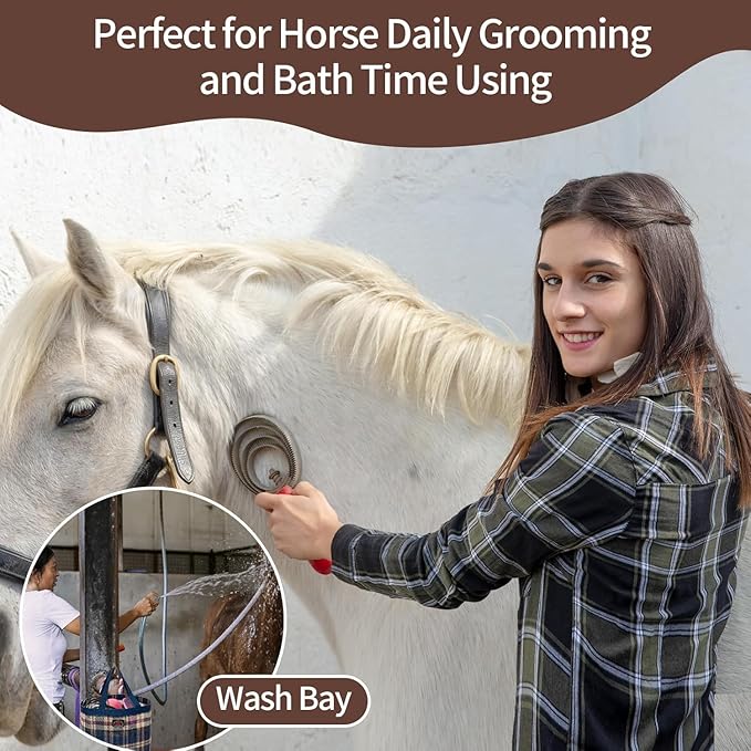 BARN & STABLE Breathable & Waterproof Mesh Horse Grooming Bag with 8 Pockets Tear-Resistant Grooming Tote for Horse Grooming Caddy Bag Organizer to Secure Items (Sand)