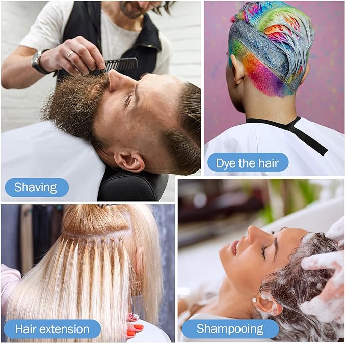 Wesiti Pcs Barber Cape 64 x 56'' Large Waterproof Hair Cutting Salon Cape Adjustable Snaps for Hair Dye Salon Stylist Supplies(White,12)