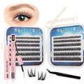 Lash Extension Kit DIY Lash Clusters Kit Eyelash Extensions Individual Lashes Extensions with (BondSeal,Tweezers,Remover,144Pcs,Wildflower,8-16)