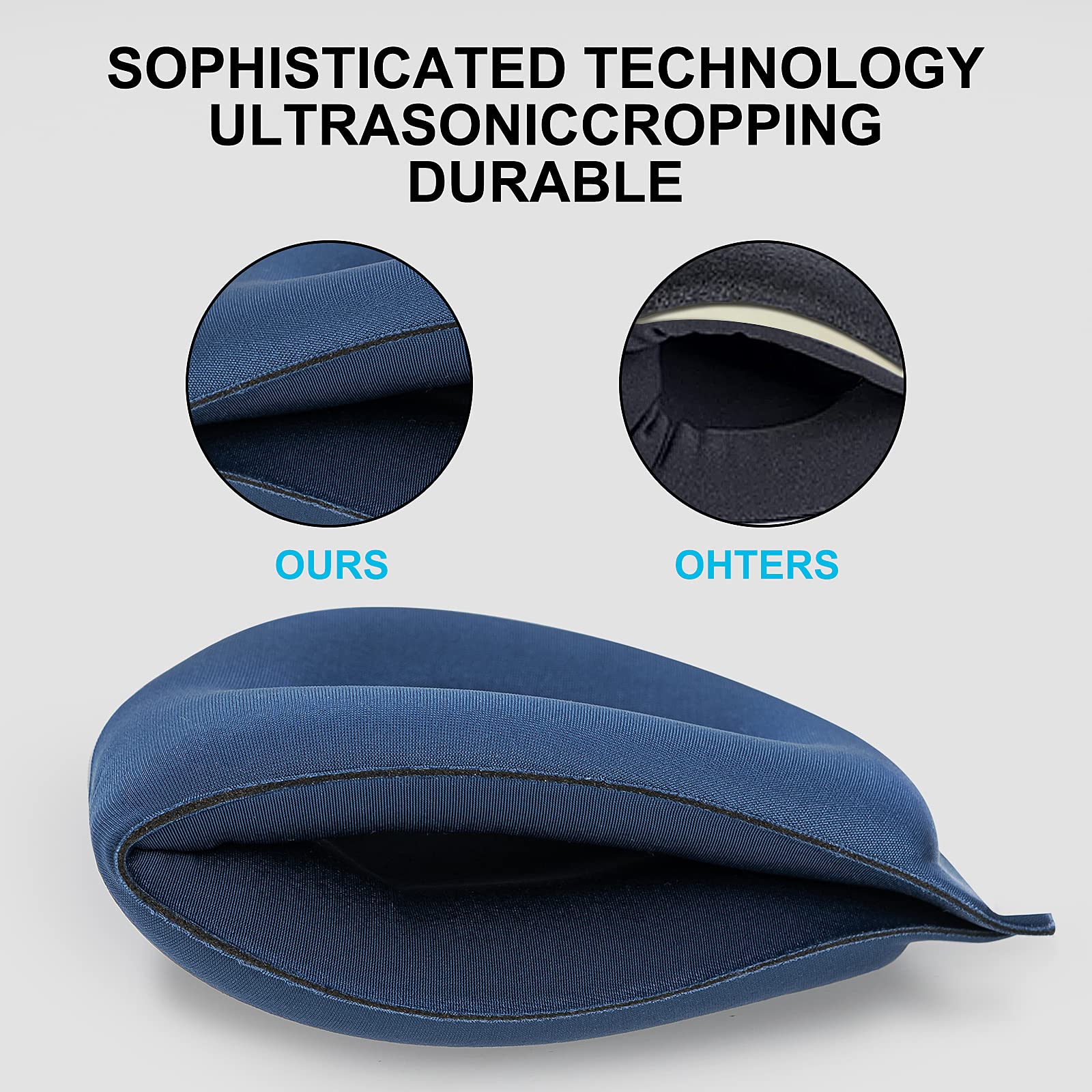 ALASKA BEAR 100% Blackout Sleep Mask Most Comfortable Contoured Eye Cups and Nose Covering for Women Men, 3D Pillowy Soft Light Blocking Eye Mask 0 Pressure on Eyelids & Eyelashes, Earplugs Set, Blue