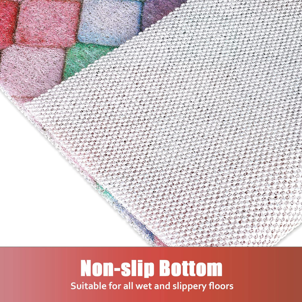 Shower Mat Non-Slip, Soft Comfort Bath Mat with Drainage Holes, PVC Loofah Massage Bathtub Mat for Shower, Tub, Bathroom, Wet Areas, Quick Drying