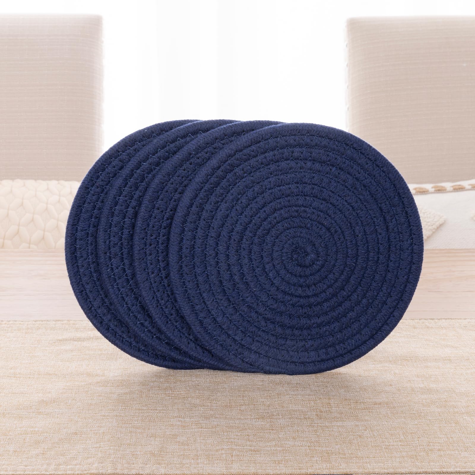 SHACOS 8 Inches Trivets for Hot Dishes, 4 Pieces Cotton Trivets Mats