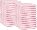 Amazon Basics face Towels for Bathroom, 100% Cotton Extra Absorbent washcloth, Fast Drying - Salon Towel - 144 Pack Petal Pink (12 x 12 inches)