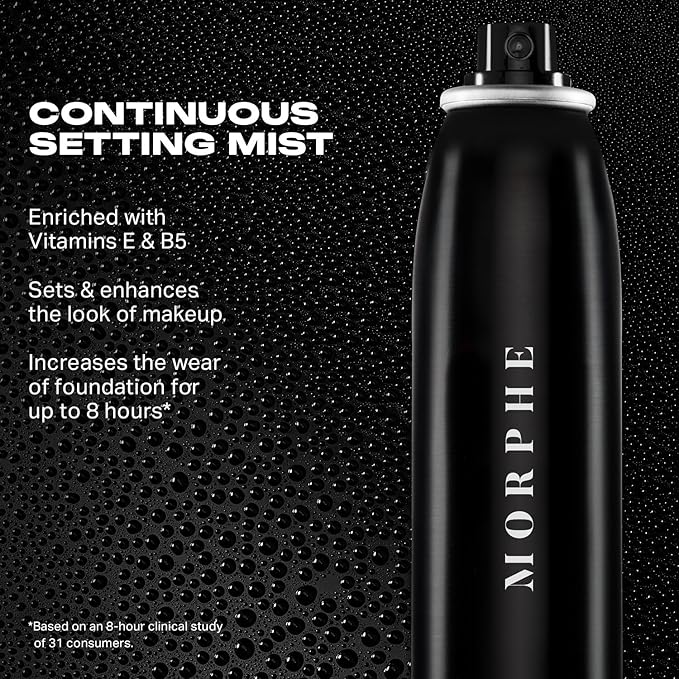 Morphe Jumbo Continuous Setting Spray - Micro-Fine Makeup Setting Spray with a Natural Radiant Finish - Helps Makeup Resist Caking or Fading & Increases Wear of Foundation (6.5 fl oz)