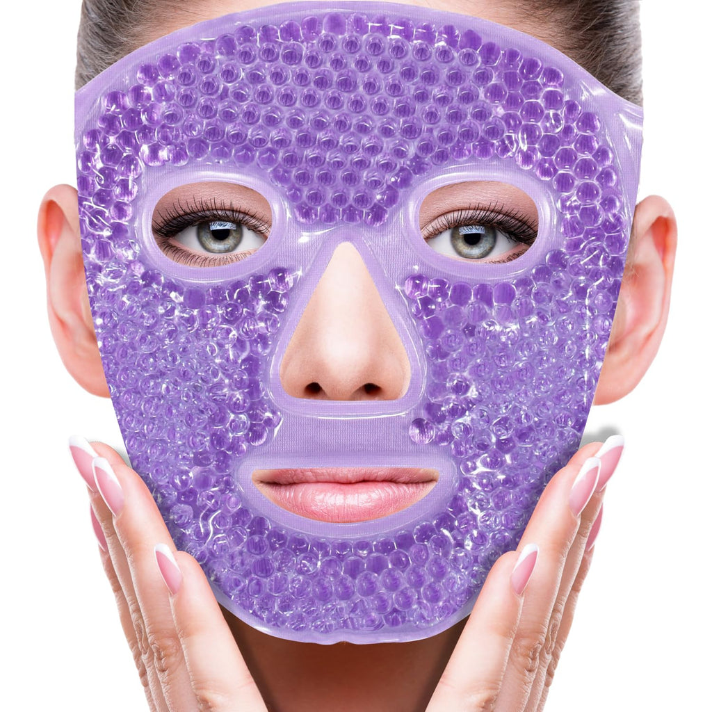 ZNÖCUETÖD Face Ice Mask Facial Ice Packs Gel Hot Cold Compress for Women