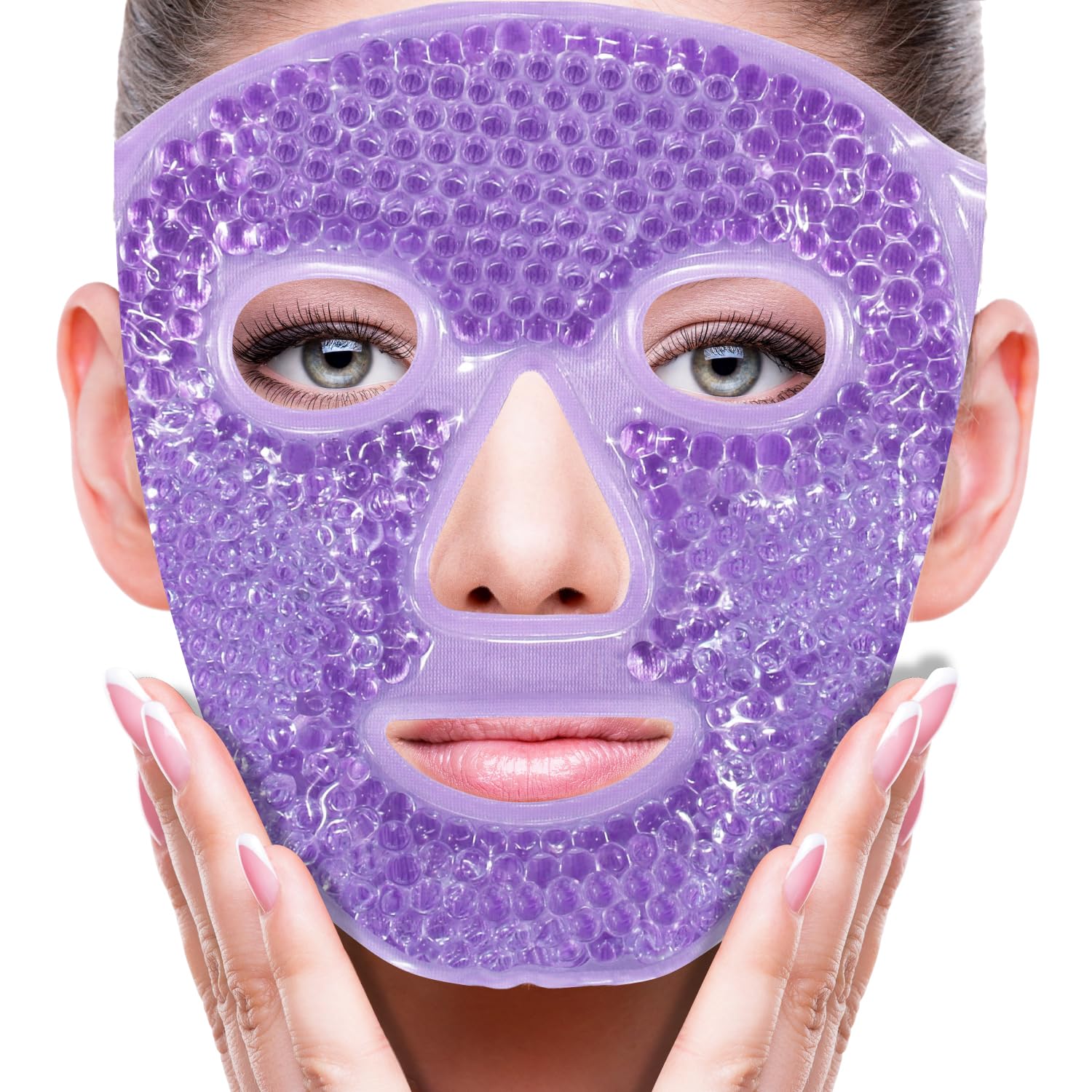 ZNÖCUETÖD Face Ice Mask Facial Ice Packs Gel Hot Cold Compress for Women
