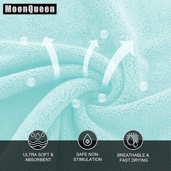 MOONQUEEN Ultra Soft Premium Washcloths Set - 12 x 12 inches - 24 Pack - Quick Drying - Highly Absorbent Coral Velvet Bathroom Wash Clothes - Use as Bath, Spa, Facial, Fingertip Towel (Frozen Blue)