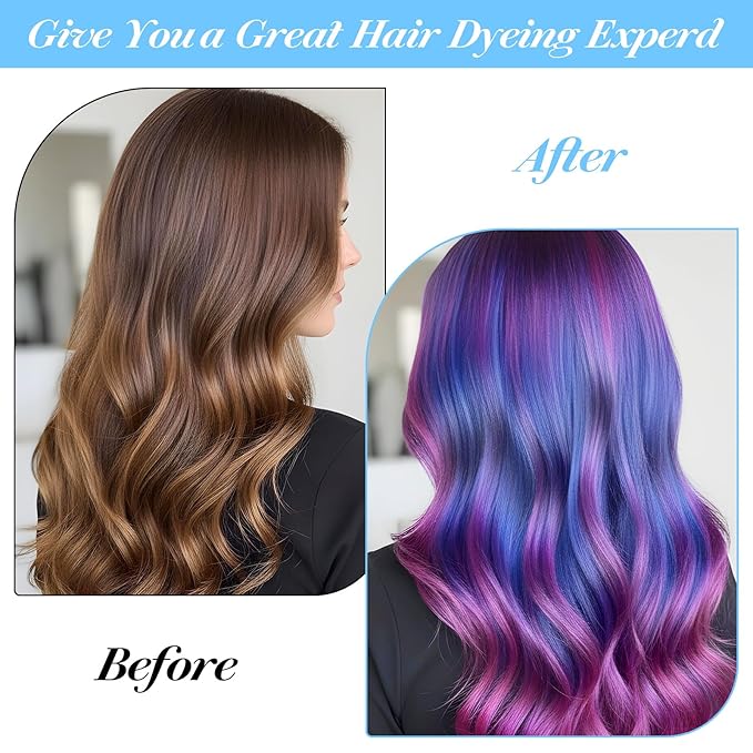 Hair Highlighting Cap, Blue Hair Highlighting Cap Kit Coloring Frosting Dye Kit with Iron Crochet Hook, Brush, Shawl and Gloves Highlight Caps for Salon DIY Dyeing Hairdressing