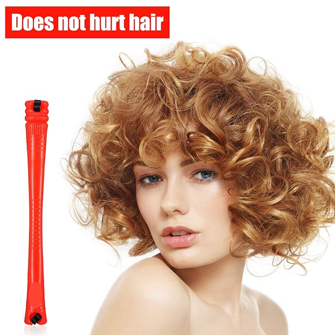 WILLBOND 84 Pieces Hair Perm Rods Hair Curling Rollers Perming Curlers Rods Cold Wave Rollers for Hairdressing Styling Tools(0.2 Inch,Red)