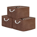 TheWarmHome Organization and Storage Basket for Organizing - 17x14x10 inch 3 Pack Fabric Storage Cubes, Collapsible Storage Bins for Shelves Closet Organizer Toy Gift Cloth (Brown)