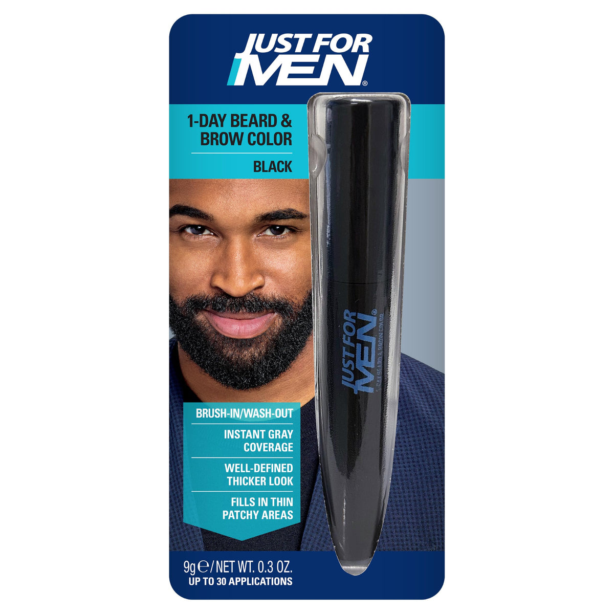 JUST FOR MEN 1-Day Beard & Brow Color, Temporary Color, Black