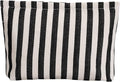 RIKMOXR Large Black White Stripe Makeup Bag - Canvas Lined Cosmetic Toiletry Travel Pouch | Purse Organizer for Women & Girls