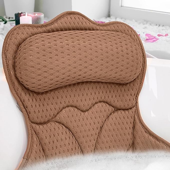 REEZEIVI Bath Pillows for Tub,Thick Neck Back Support Bathtub Cushion
