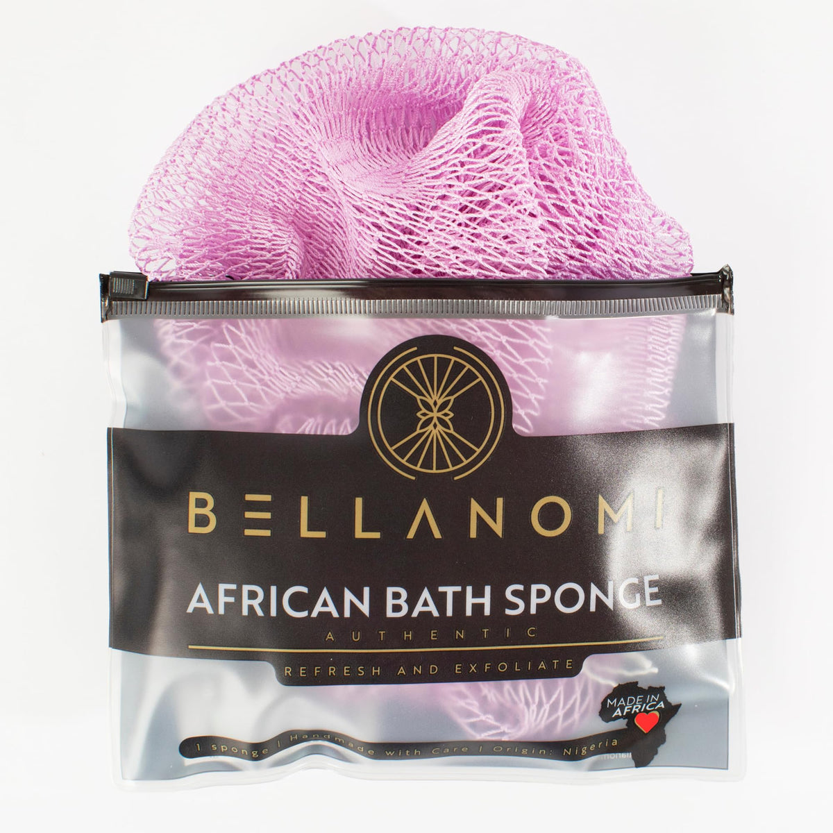 BELLANOMI African Exfoliating Net Sponge, Authentic, Ethically sourced from Nigeria, 45 inches Long, Back Scrubber for Daily use (Seafoam)