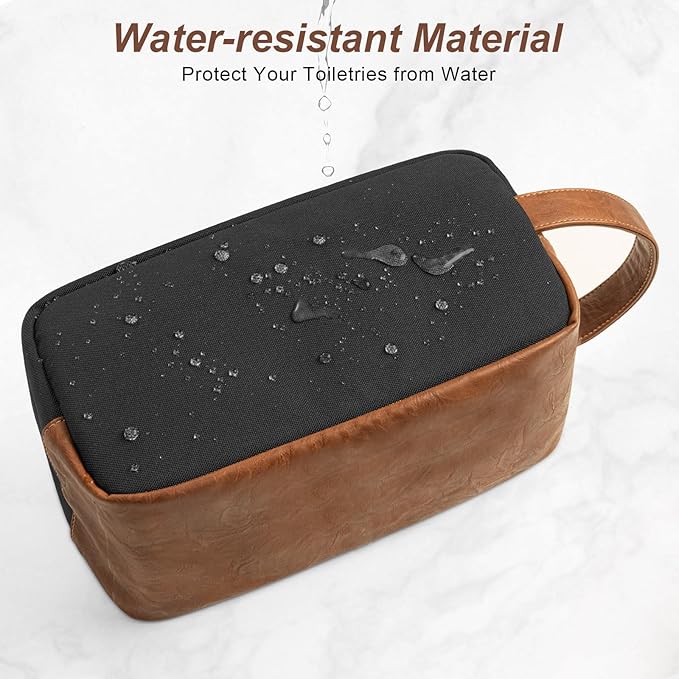 Ezday Travel Toiletry Bag for Men, Hanging Toiletry Organizer, Water Resistant Shaving Kit with Large Capacity for Travel Accessories (Black, Large)