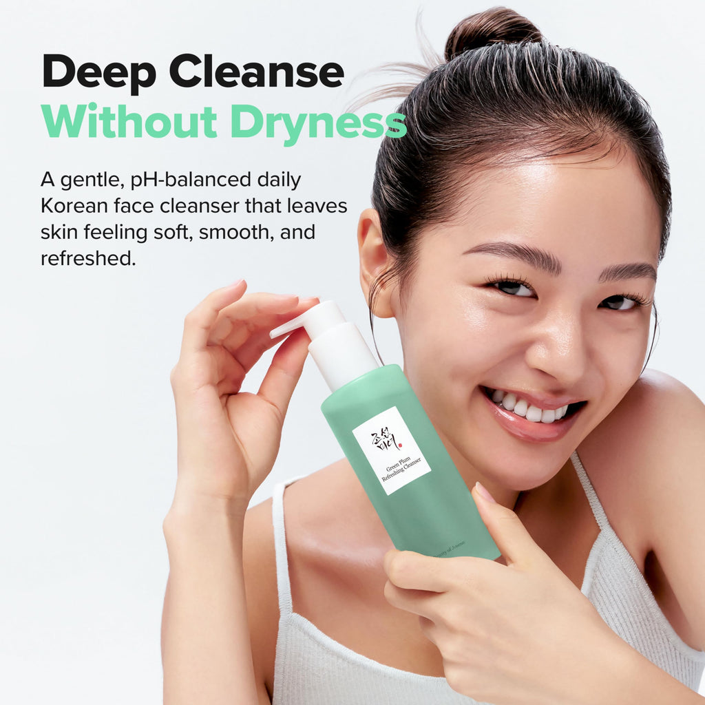 Beauty of Joseon Green Plum Refreshing Cleanser Gel Type Deep Pore Cleansing, Face Cleansers for All Skin Types, Korean Skincare 100ml, 3.38 fl.oz
