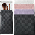 Muswelf 6 Pack 2 Sizes Small Makeup Pouches, Checkered Snap Closure Purse Pouches, PU Leather Coin Pouches, Sunglasses Case, Lipstick Case, Mini Travel Organizer for Women