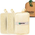 Waritex Organic Egyptian Loofah Rectangular Exfoliating Body Scrub [3 Pack]