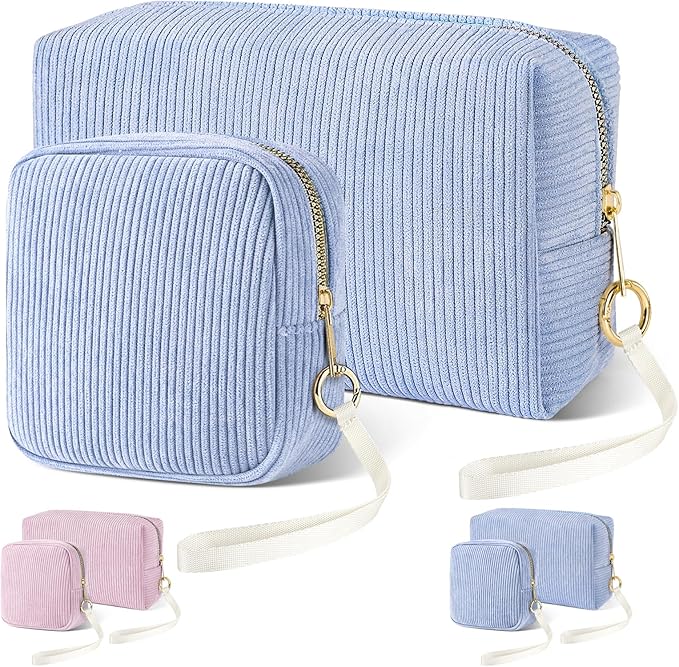 Tampon Holder for Purse, Corduroy Period Bag Sanitary Napkin Storage Bag for Girls Womens, Portable Feminine Emergency Pad Period Pouch(Light Blue)