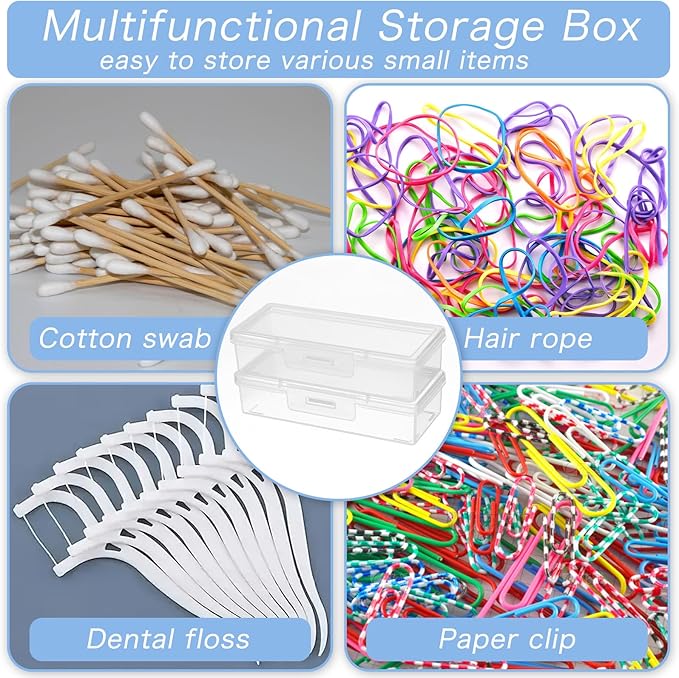 YBEATY 4 Pcs Cotton Swab Holder for Travel Portable Small Dental Floss Picks Case Clear Plastic Buds Storage Containers Box with Dustproof Lid for Ear Cosmetics Makeup Remover Nail Polish Remover