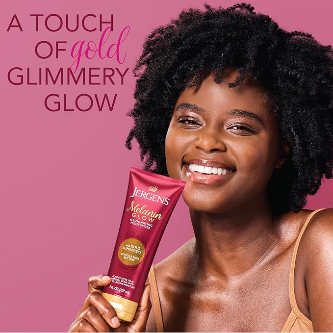 Jergens Melanin Glow Illuminating Moisturizer, Gold, 7 fl oz