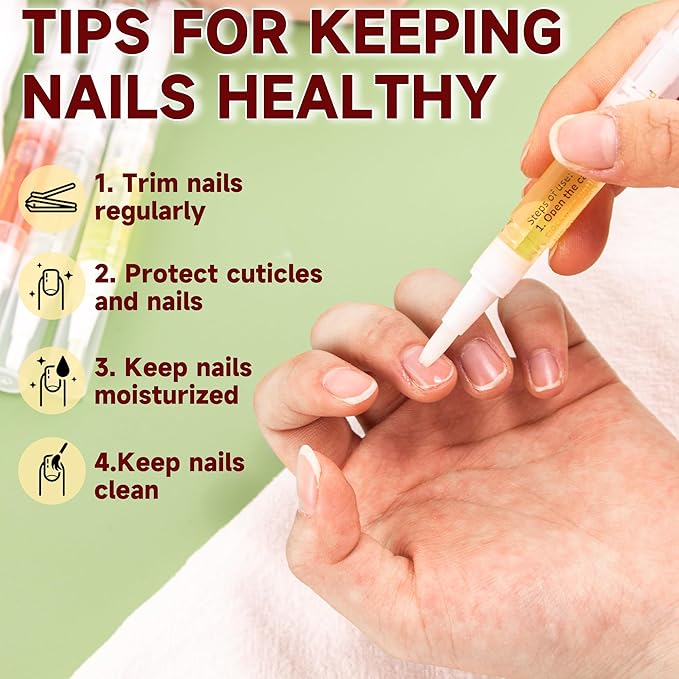 Foncomy Cuticle Oil Pens - 8 PCS Revitalizing Oil Pen with Soft Brush for Nail Care, Cuticle Softener to Prevent Dry and Cracked Nails with Nail File, Mixed Scents