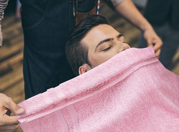 Utopia Towels Cotton Bleach Proof Salon Towel 16 by 27 inches, Bleach Safe 100% Cotton Hand Towel for Gym, 12 Pack, Pink
