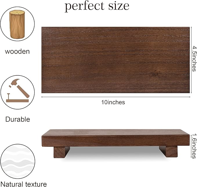 Wood Bathroom Tray Farmhouse Decor Kitchen Soap Holder, 10"x4.5" Walnut